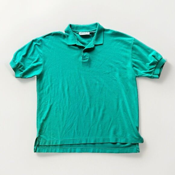Vintage Levi's Polo Shirt Teal Pique Mens Size XL Dead Stock 80s Capital E Logo - Picture 1 of 10